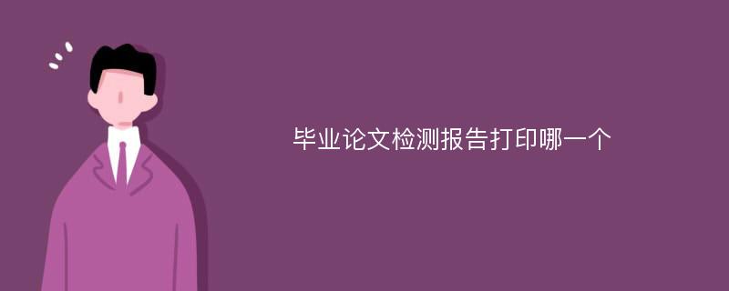 毕业论文检测报告打印哪一个